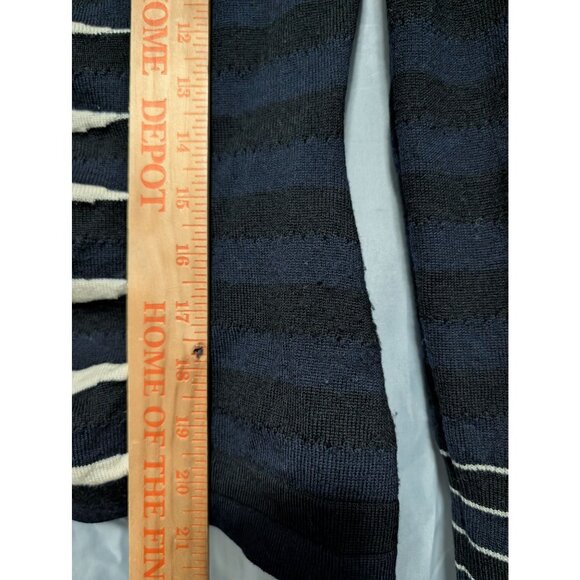 Vintage Les Copains Black White Striped Knit Sweater Cut-Out Italy Size 42 *READ - Picture 5 of 7